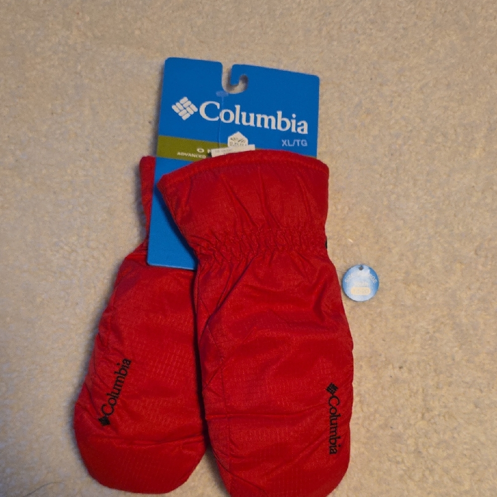 Columbia Vibrant Red Insulated Mittens. NWT